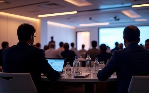 Photo of a corporate group event in a conference hall in Dubai